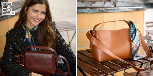 Kvinde med Bella Ballou taske AW25. Shop Bella Ballou tasker og accessories på neye.dk