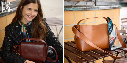 Kvinde med Bella Ballou taske AW25. Shop Bella Ballou tasker og accessories på neye.dk
