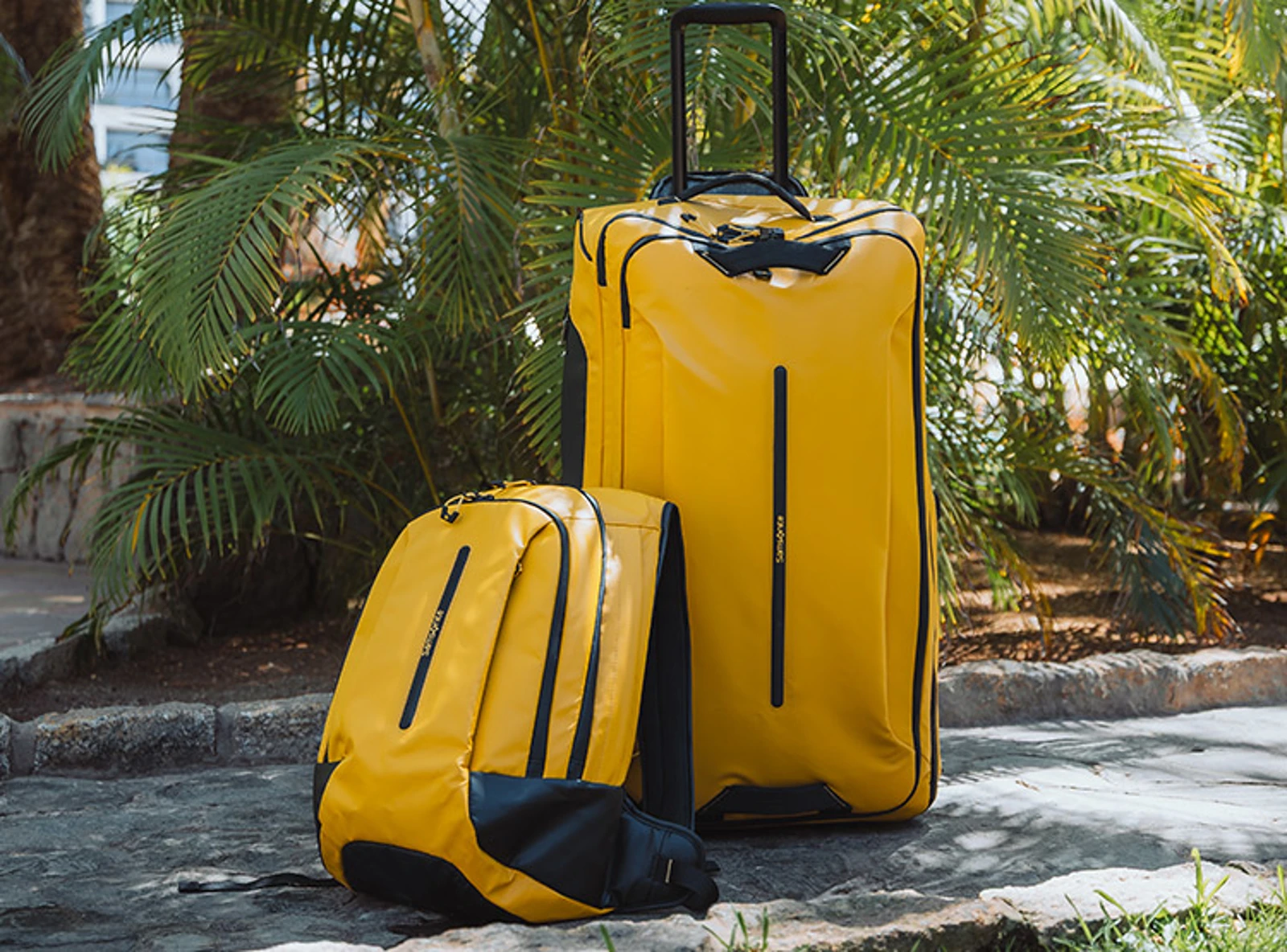 Samsonite kufferter, rejsetaske og rygsæk i gul. Lær Samsonite at kende i deres brandunivers på neye.dk