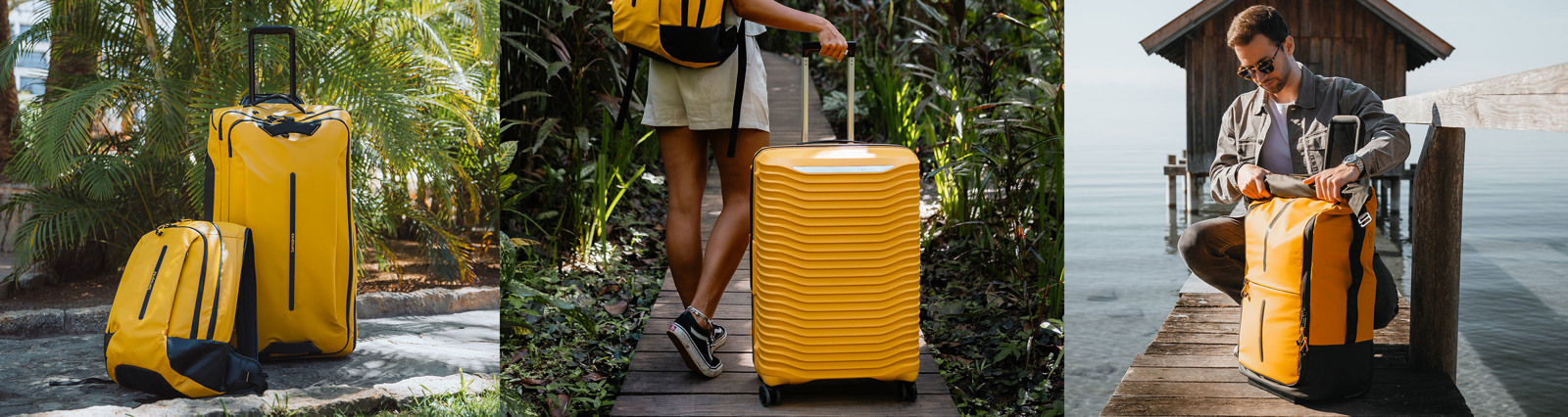 Samsonite kufferter, rejsetaske og rygsæk i gul. Lær Samsonite at kende i deres brandunivers på neye.dk
