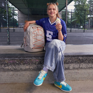 Satch Skolväska Pack Crossed Sand Creme