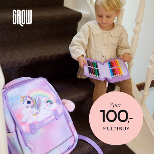 Grow multibuy tilbud. Køb penalhus eller gymnastiktaske sammen med skoletasken og spar.