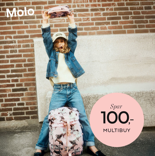 Molo multibuy tilbud. Køb penalhus eller gymnastiktaske sammen med skoletasken og spar.